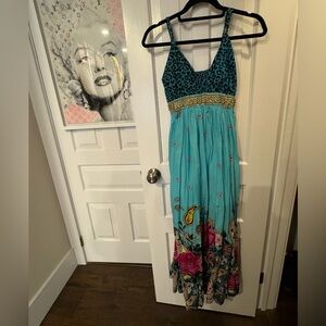 Leopard Print and Floral Maxi Dress